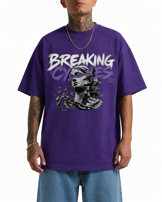 Purple Breaking Cycles Tee
