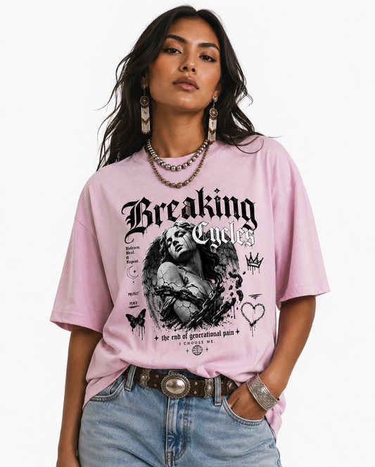 WMS Pink Breaking Cycles Tee